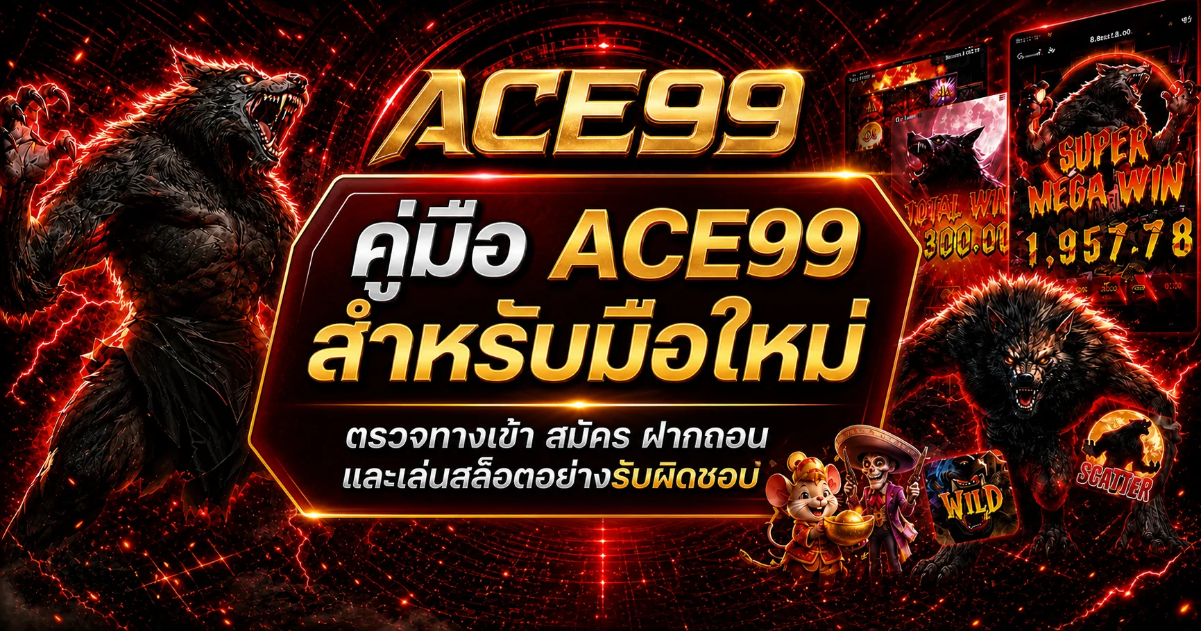 ACE99 คู่มือมือใหม่ ทางเข้า สมัคร ฝากถอน และสล็อต
